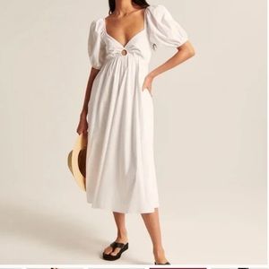 Abercrombie Puff Sleeve Open Back Dress